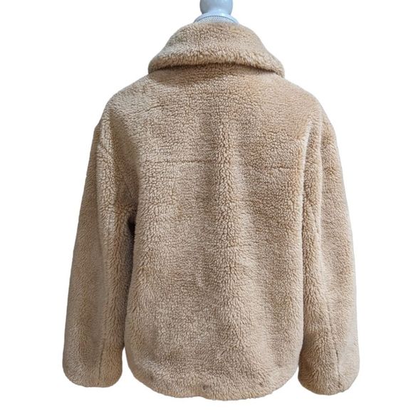 LIKE NEW ZARA Women's Camel Tan Teddy Coat Size M - Picture 5 of 11